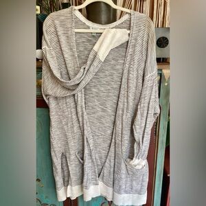 Susina Black and White Striped Sweater, 3x